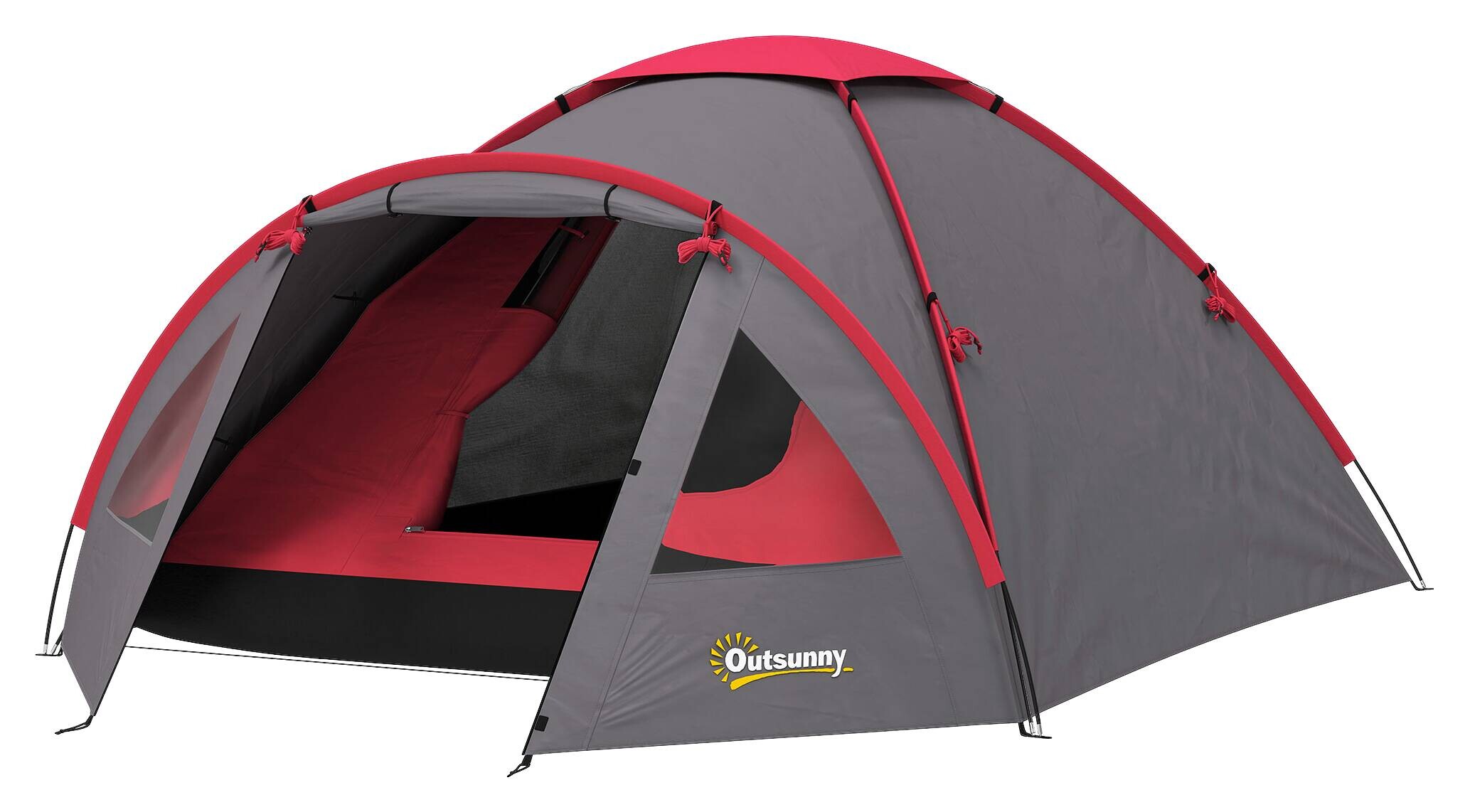 Outsunny Campingzelt grau Polyester B/H/L: ca. 215x130x315 cm