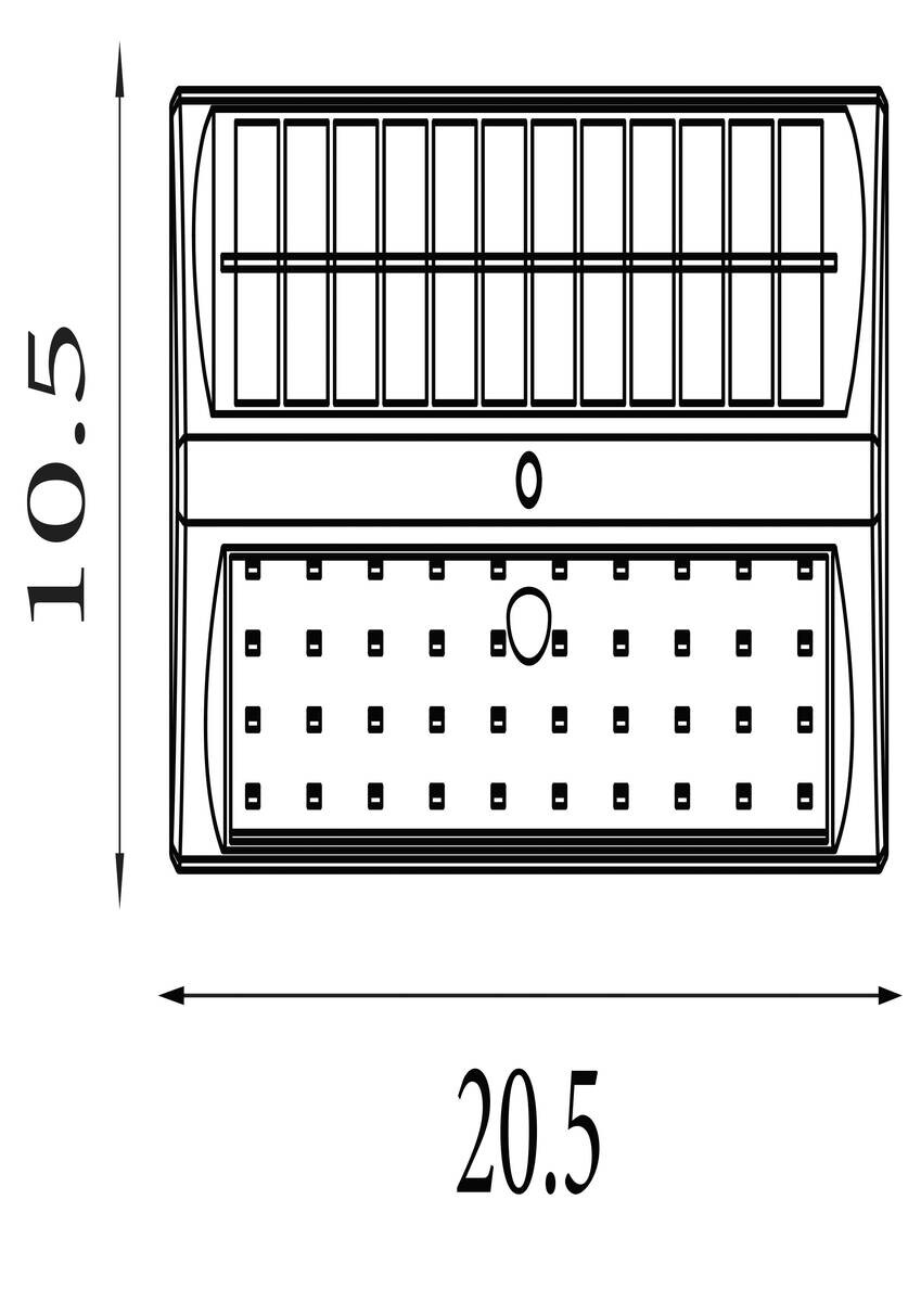 LED-Außenwandleuchte klar schwarz hellgrau B/H/T: ca. 20,5x10,5x9 cm