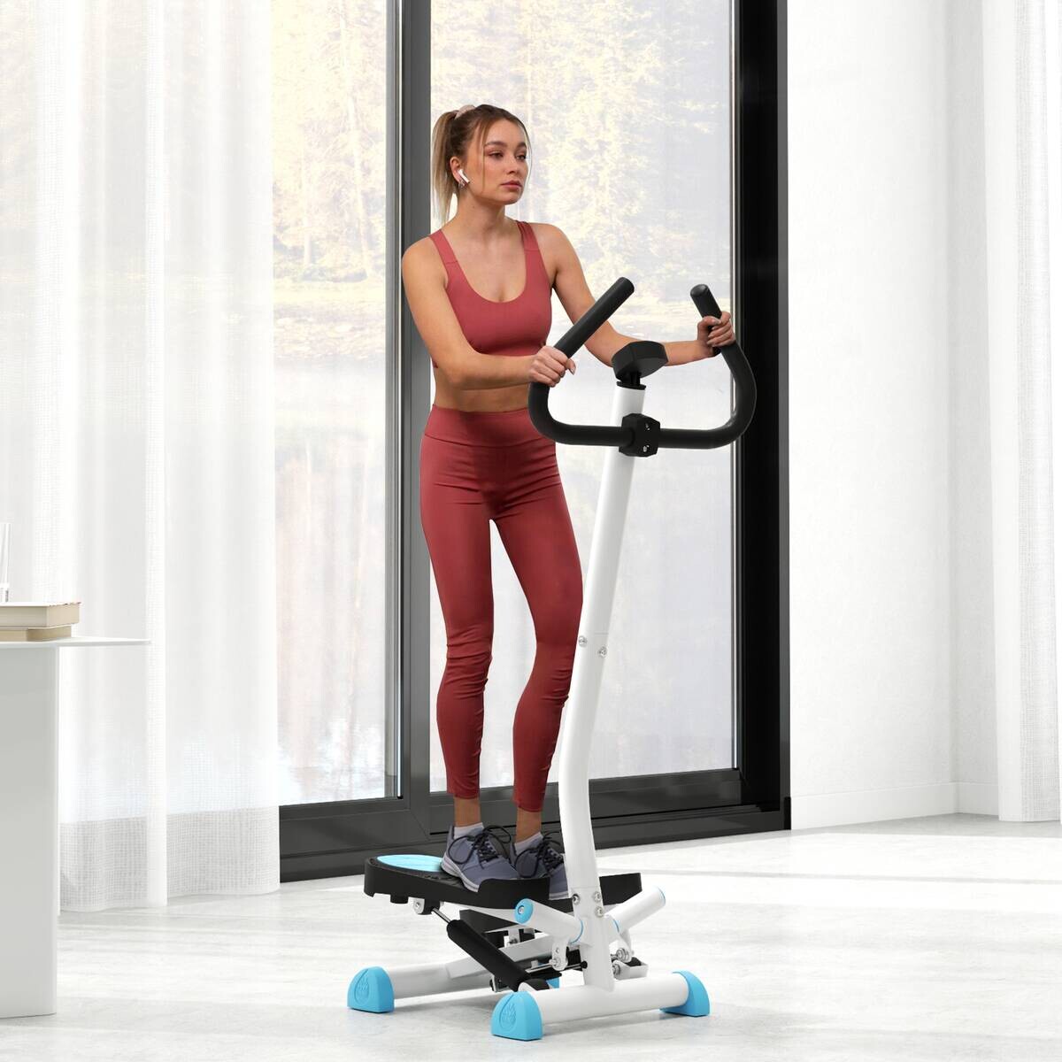 HOMCOM Steppmaschine schwarz Stahl B/H/L: ca. 44x108x55 cm