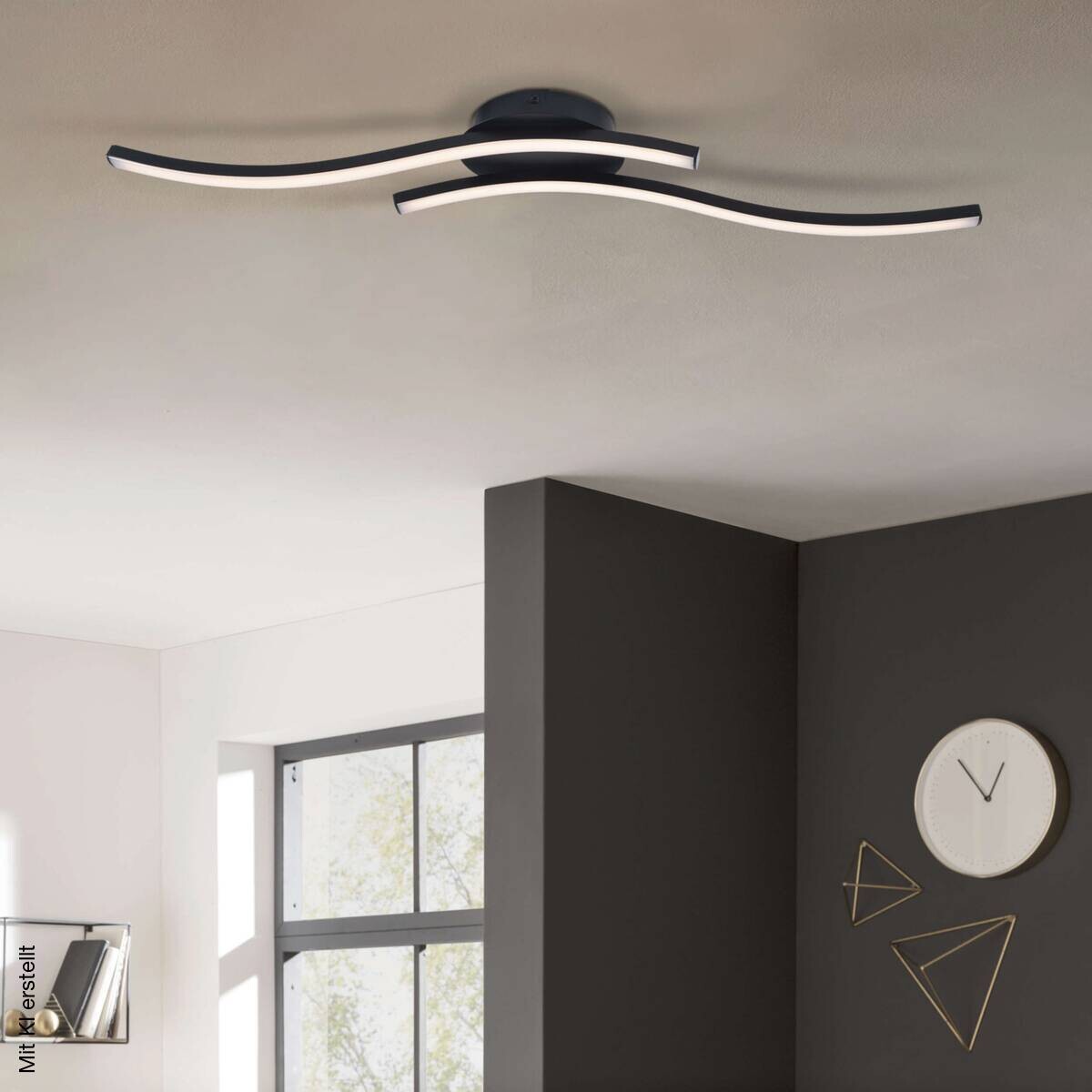 Näve Leuchten Deckenleuchte 1383122 schwarz Kunststoff Metall B/H/T: ca. 13x7,3x65 cm null 2 Brennstellen