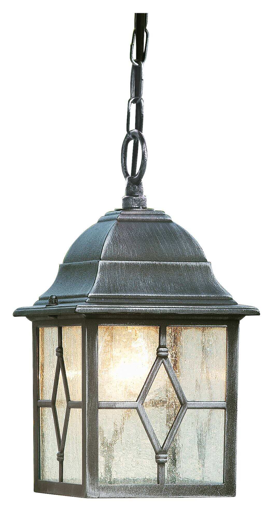 Searchlight Außenleuchte Genoa schwarz Glas Stahl B/H/L: ca. 15x88x15 cm E27 1 Brennstellen