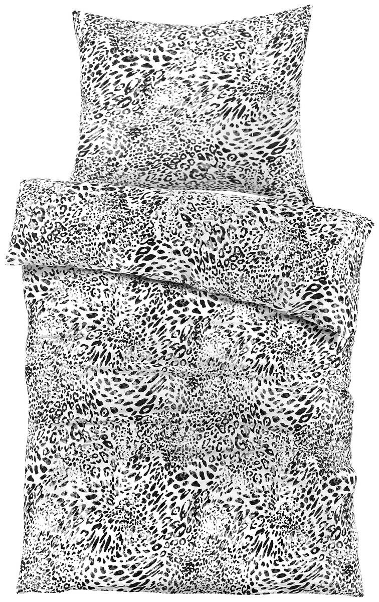 Baumwoll Bettwäsche Satin grau Baumwolle B/L: ca. 135x200 cm