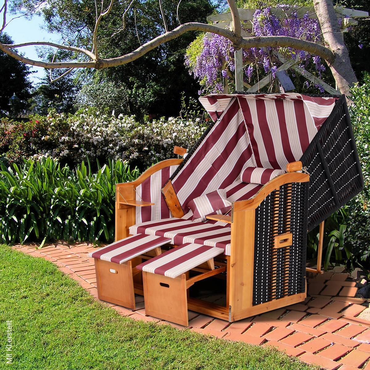 Outsunny Strandkorb braun Metall B/H/T: ca. 118x150x79 cm