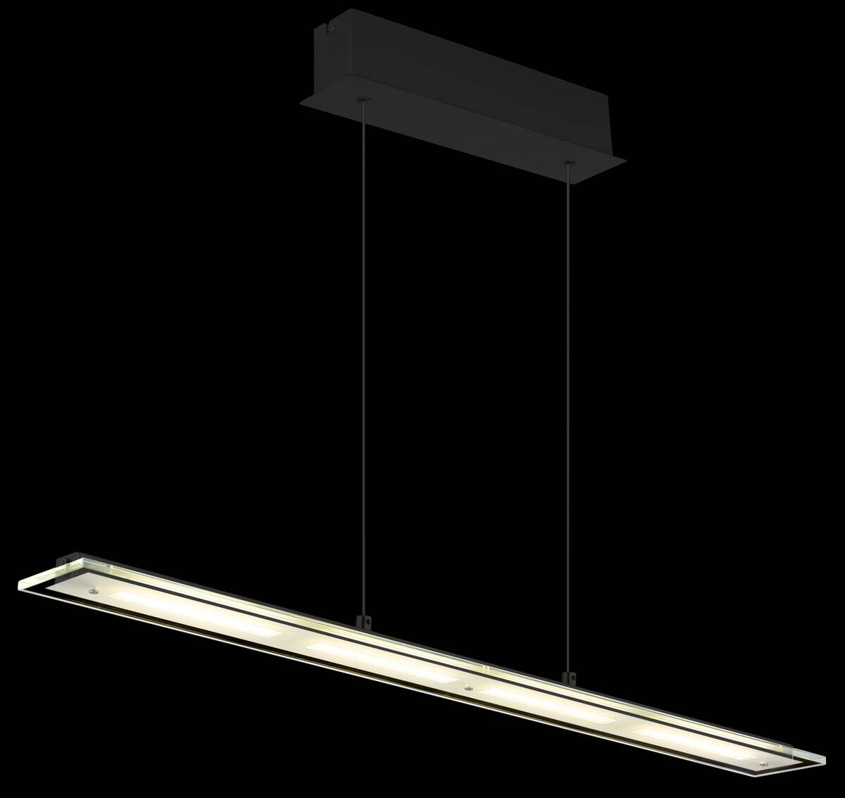 GLOBO LED-Pendelleuchte Novak sand Glas Metall B/L/D: ca. 9x88x150 cm