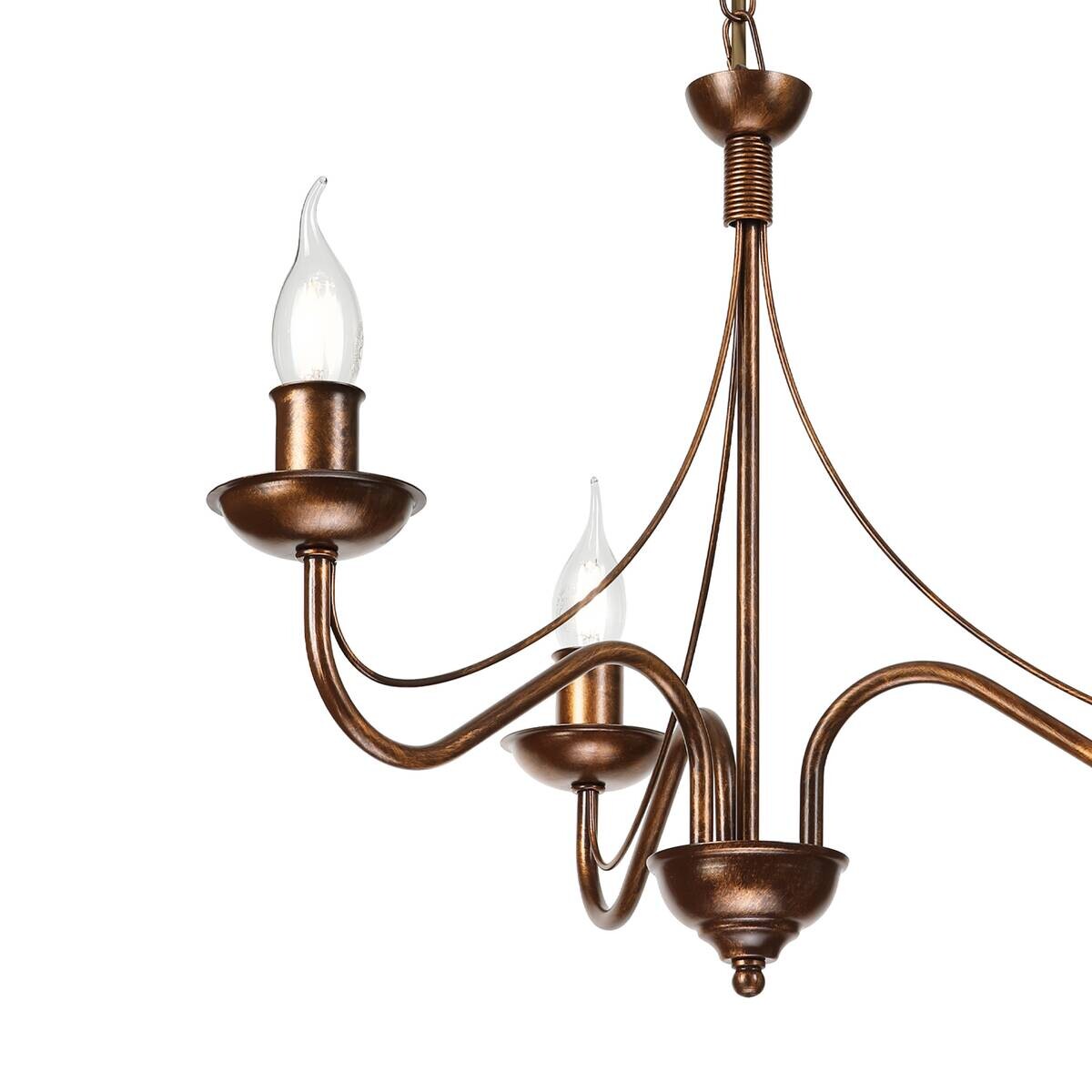 Lamkur Pendelleuchte braun Stahl B/H/L: ca. 53x71x53 cm E14 3 Brennstellen