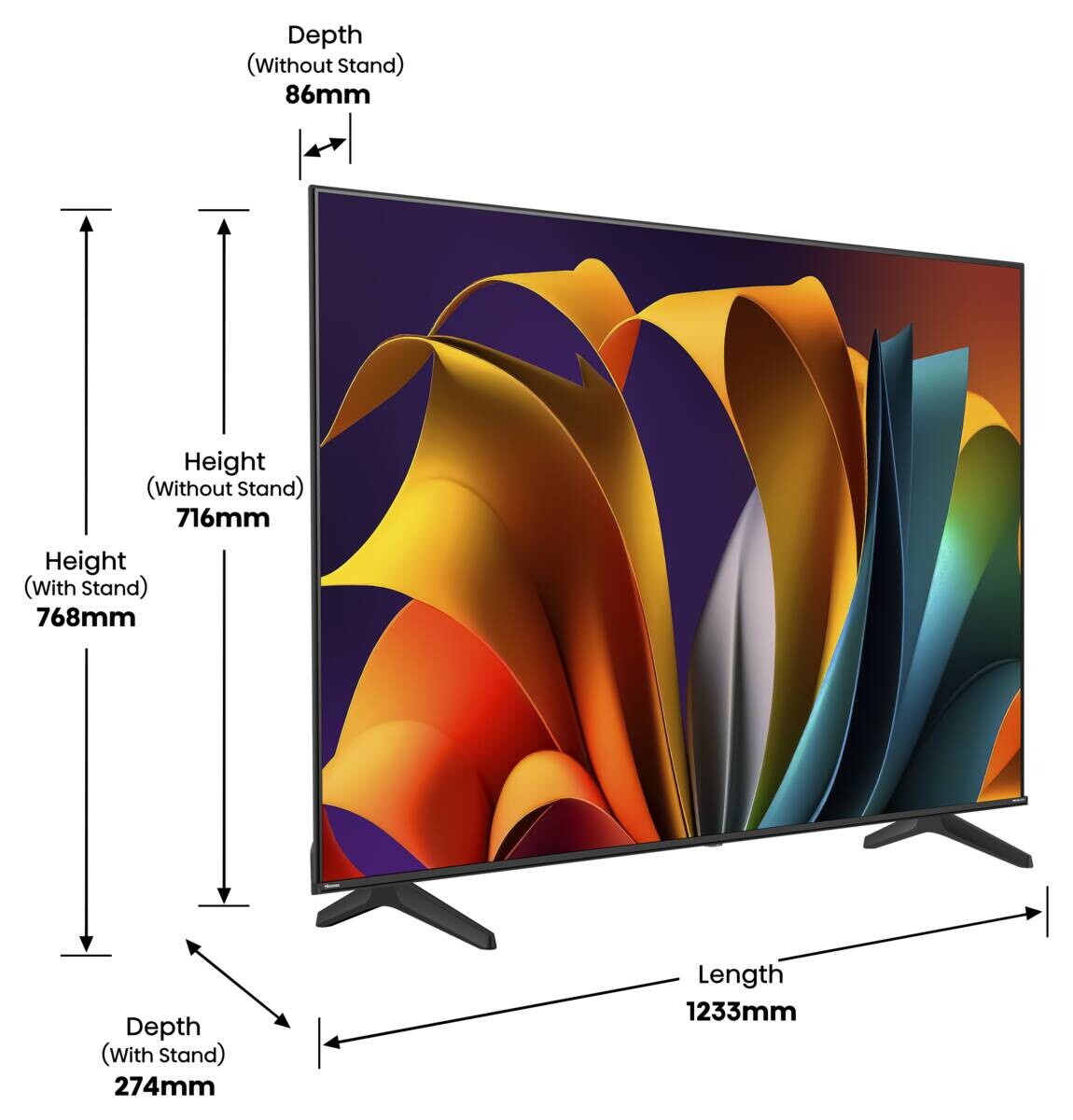 Hisense LED-Fernseher 55A6N B/H: ca. 123x77 cm