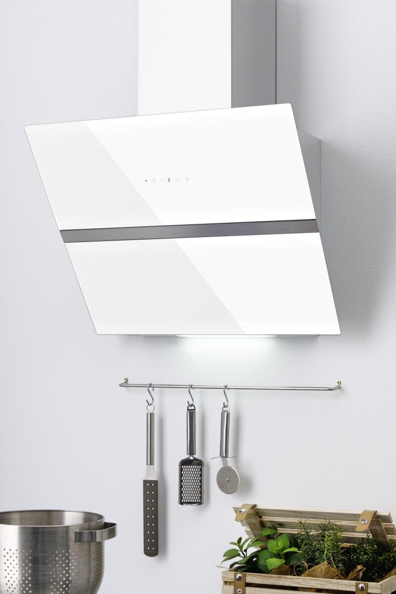 INTERPLAN Dunstabzugshaube Passat Pro White 60 weiß Glas Edelstahl B/H/T: ca. 60x42x38,5 cm