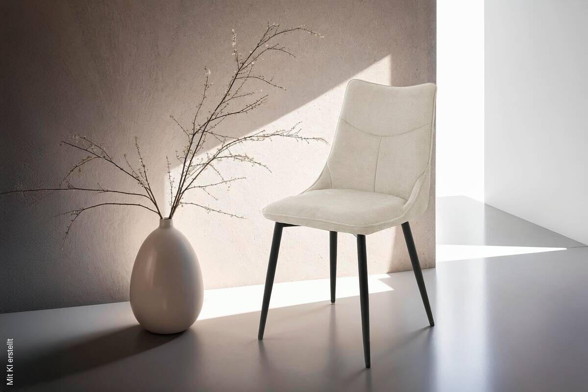Stuhl CARLO 2er-Set. taupe Webstoff B/H/T: ca. 59x88x47 cm