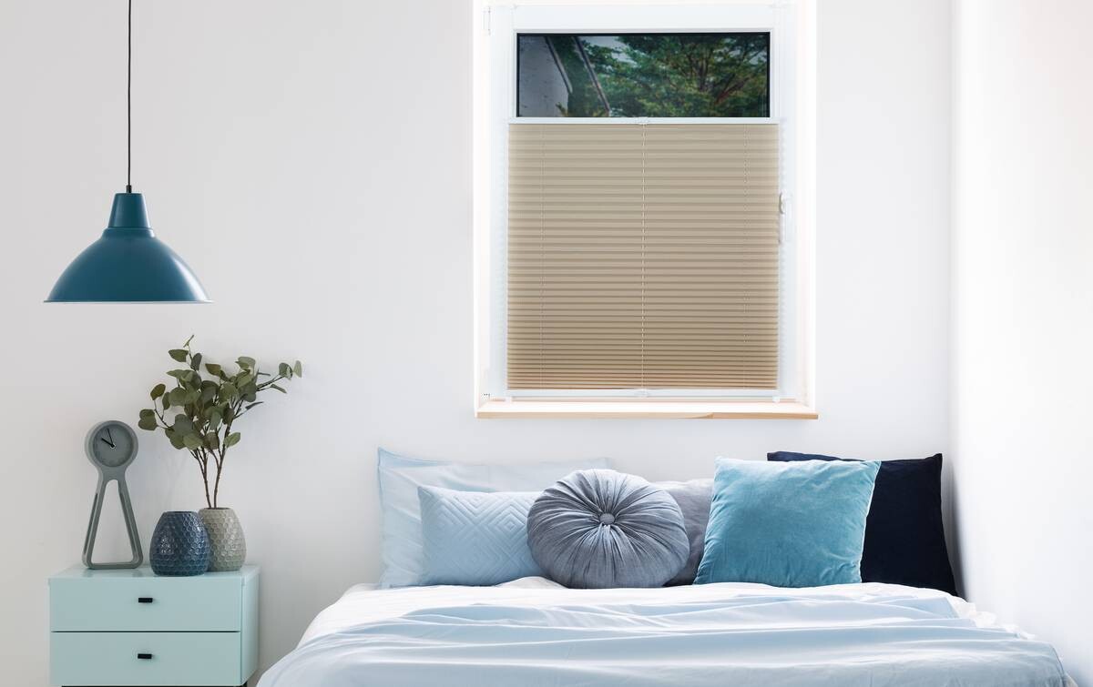 Hochwertiges Klemmplissee sand B/L: ca. 50x130 cm