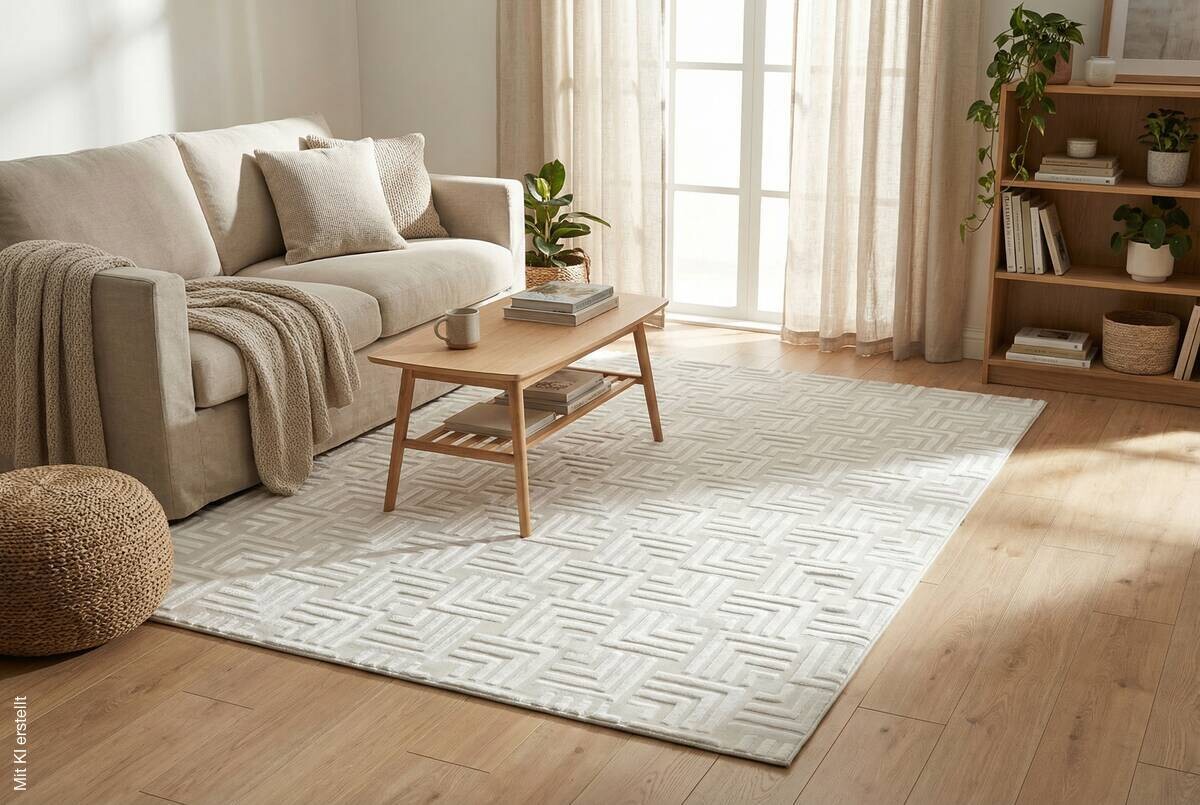 Kayoom Teppich Calma 325 weiß B/L: ca. 80x150 cm