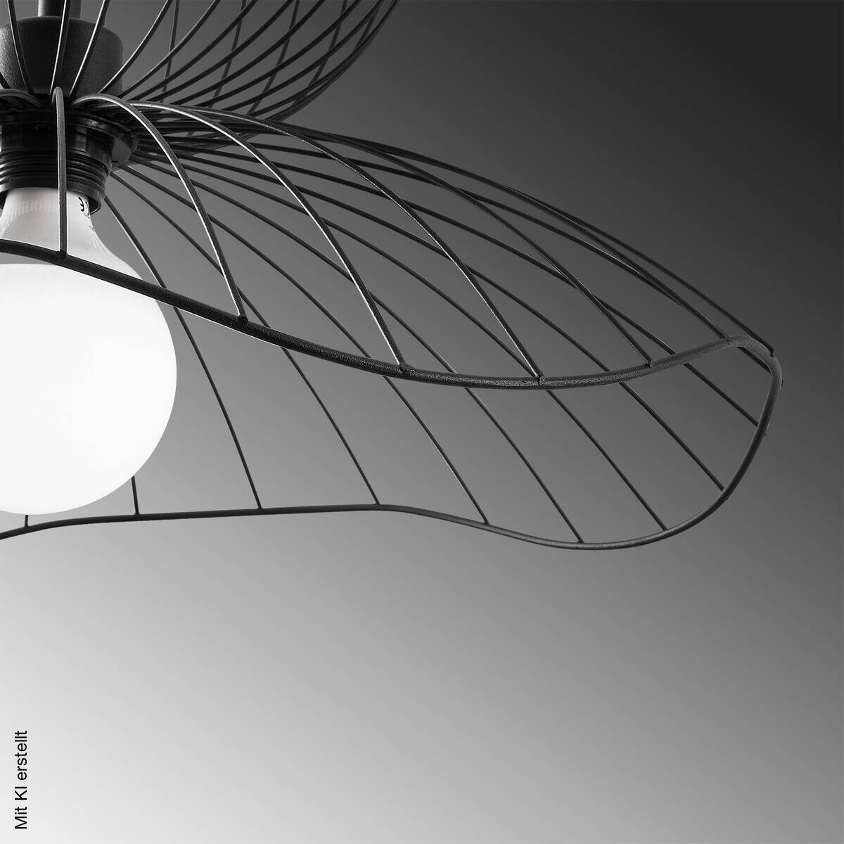 Opviq Pendelleuchte Farac-6390 schwarz B/H/T/L/D: ca. 50x121x50x50x50 cm E27 1 Brennstellen