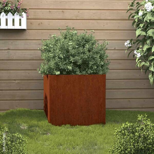 vidaXL Pflanzkübel braun Stahl B/H/L: ca. 40x39x42 cm