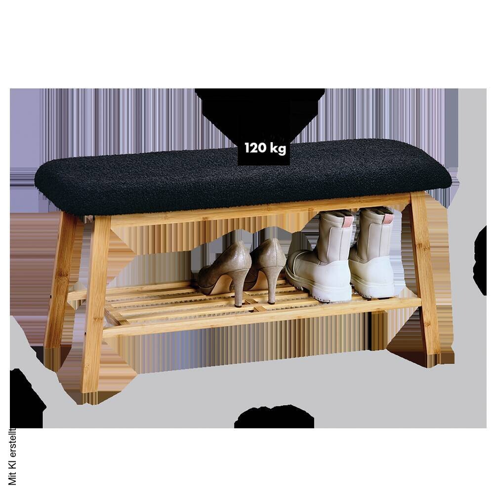 Kesper Schuhregal natur Bambus B/H/L: ca. 39,5x12,5x96 cm