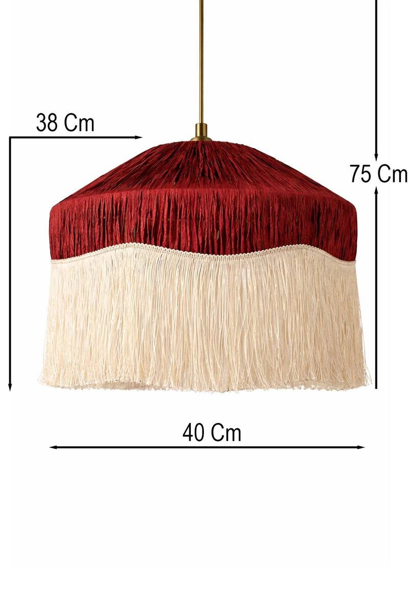 Pendelleuchte burgund B/H/L/D: ca. 40x75x40x40 cm E27 1 Brennstellen