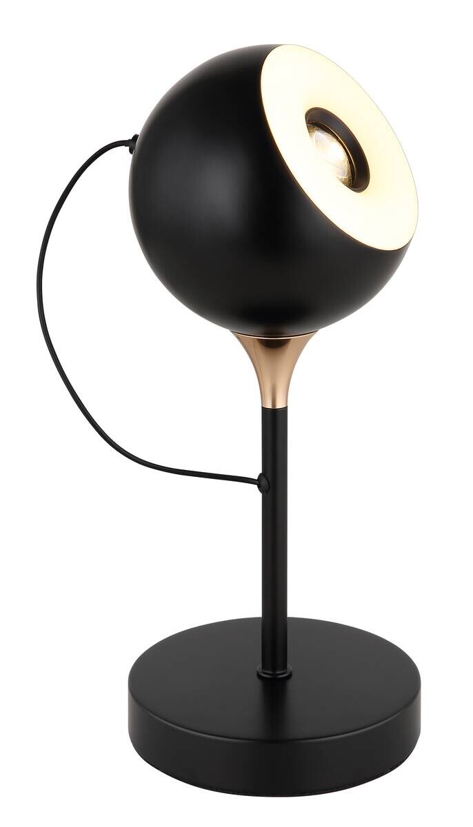 GLOBO Tischleuchte mattschwarz gold Metall H/D: ca. 28,5x13 cm 1 Brennstellen