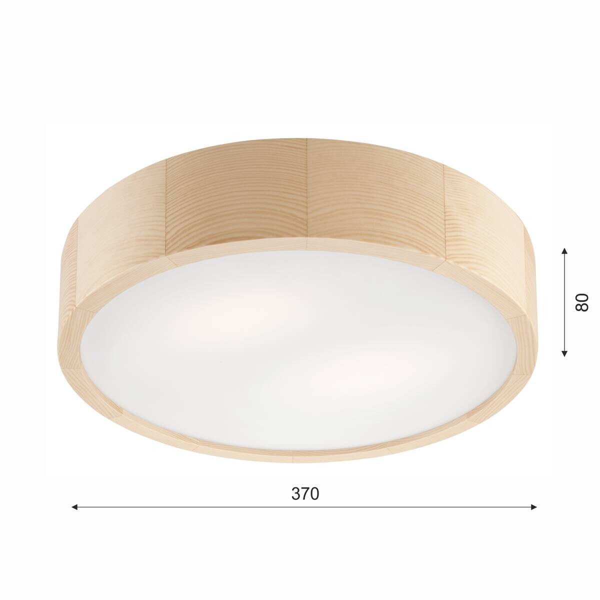 Lamkur Deckenleuchte EVELINE 38032 kiefer Holz Glas H/L: ca. 8x37 cm E27 2 Brennstellen