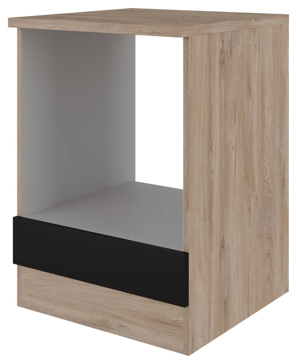 Herdumbauschrank Capri schwarz matt B/H/T: ca. 60x85x60 cm