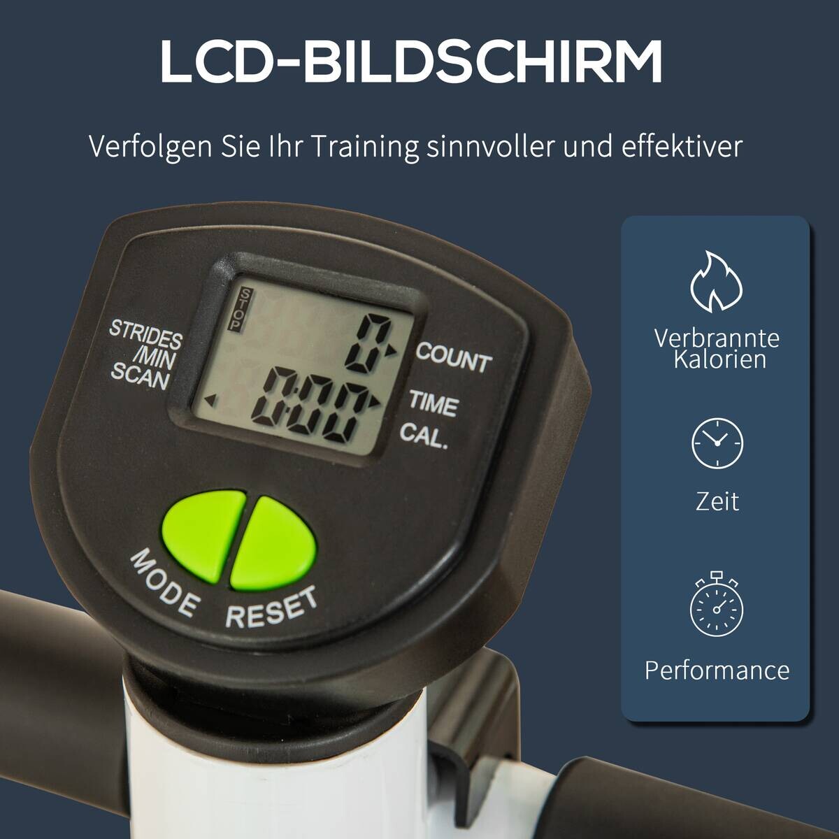 HOMCOM Steppmaschine grün Stahl B/H/L: ca. 44x108x55 cm