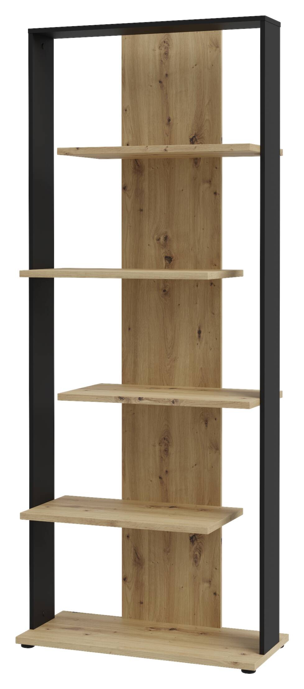 Regal Eiche Artisan Nachbildung schwarz B/H/T: ca. 80x198x35 cm
