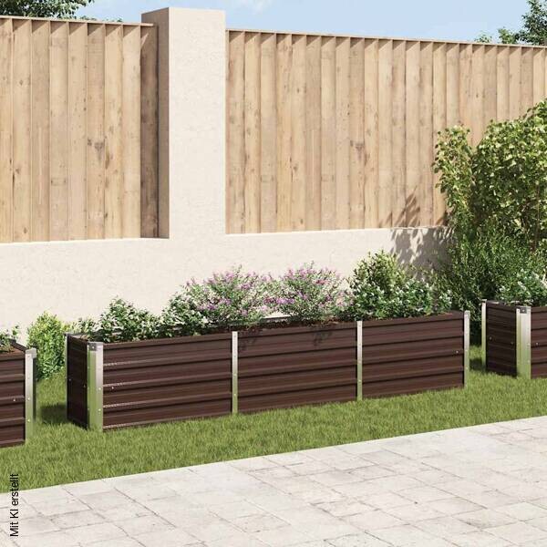 Garten-Hochbeet braun Stahl B/H/L: ca. 40x45x240 cm