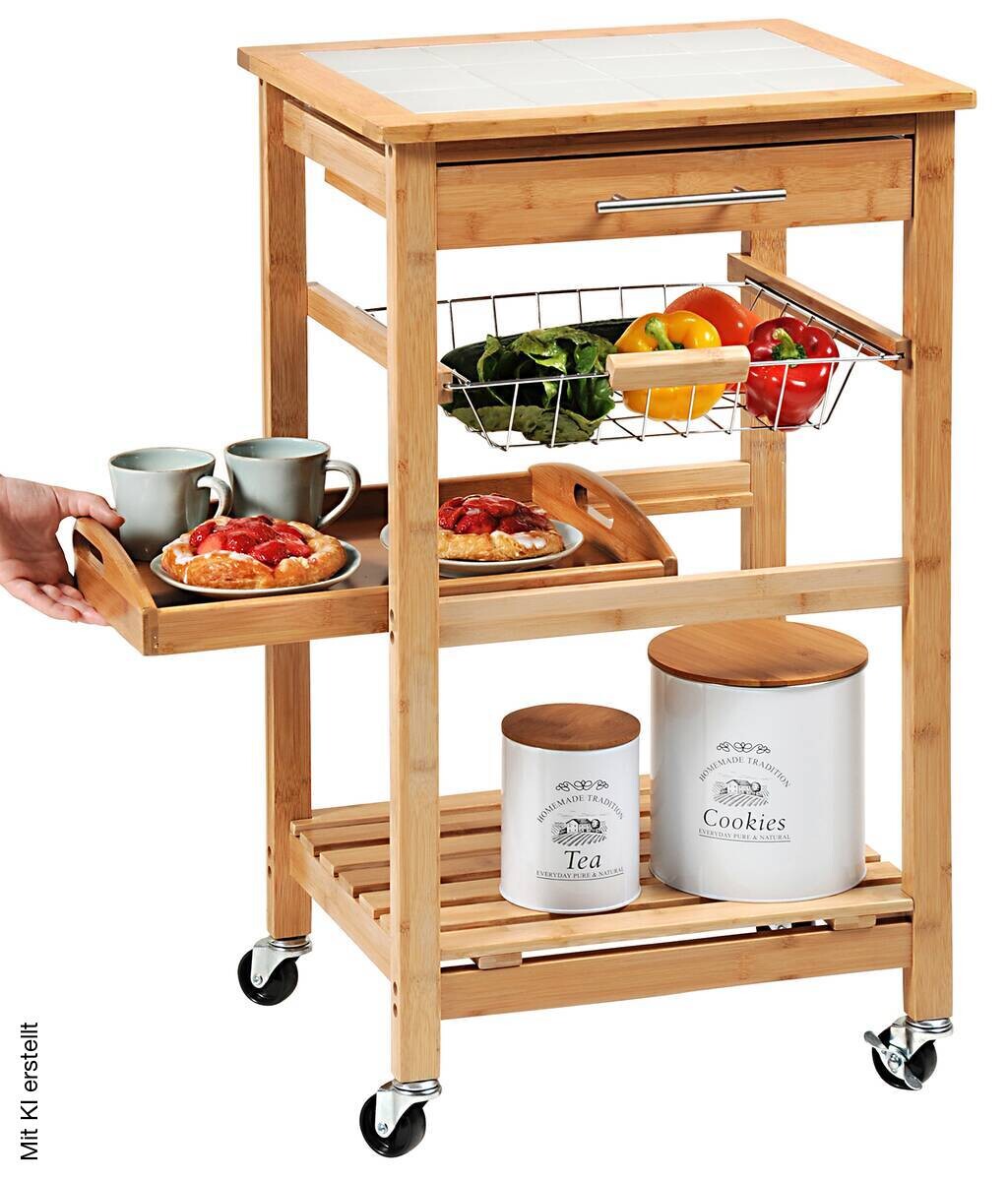 KESPER Küchenwagen natur Bambus B/H/L: ca. 38x49x81 cm