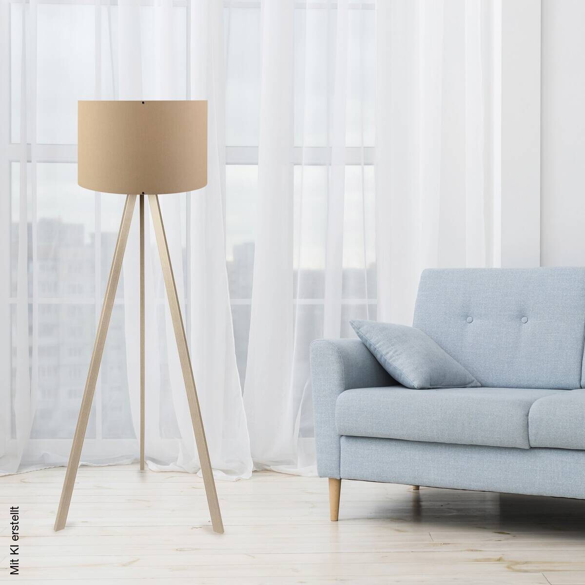 Opviq Stehlampe AYD-1518 Eiche beige PVC B/H/T/L/D: ca. 38x140x38x38x38 cm E27 1 Brennstellen