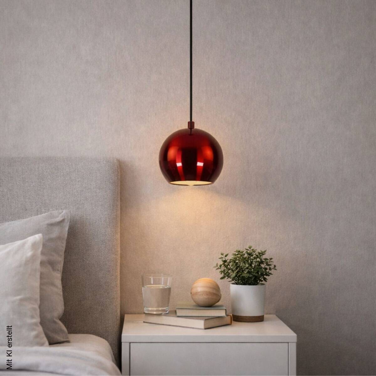 Opviq Pendelleuchte rot B/H/T: ca. 15x111x15 cm E27 1 Brennstellen