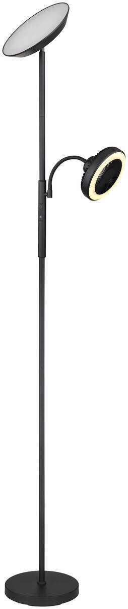 GLOBO Stehlampe mattschwarz Chrom Metall Kunststoff B/H/T: ca. 25x178x33,7 cm