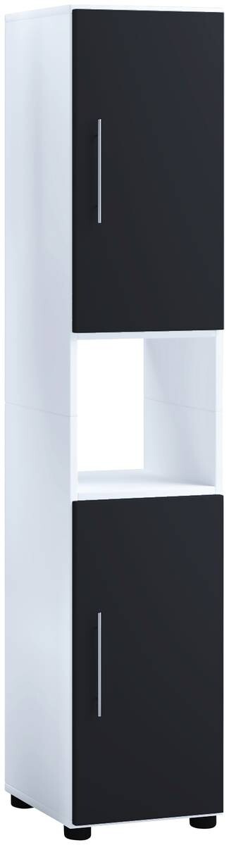 Hochschrank Flandu weiß schwarz B/H/T: ca. 31x160x32 cm