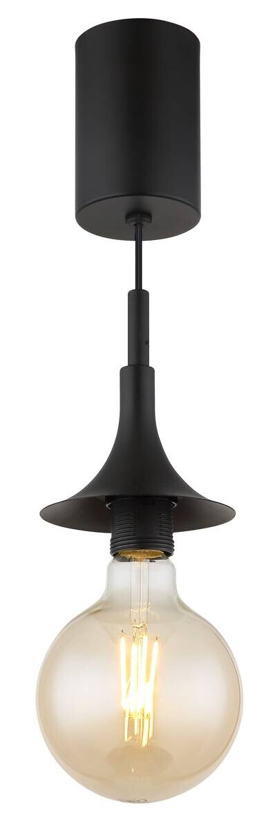 GLOBO Pendelleuchte MAXY schwarz Metall H/D: ca. 125x12 cm E27 1 Brennstellen