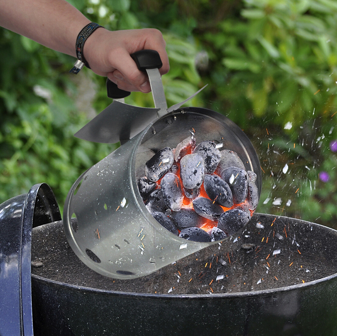 HI Anzündkamin Metall B/H/L: ca. 27x24,5x16,5 cm