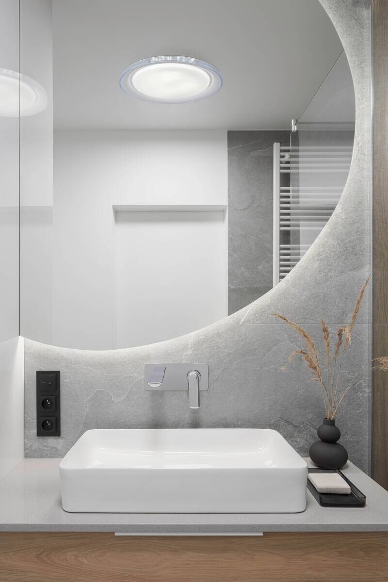 Näve Leuchten LED-Deckenleuchte weiß Metall Kunststoff B/H/T/D: ca. 50,5x7,5x50,5x50,5 cm