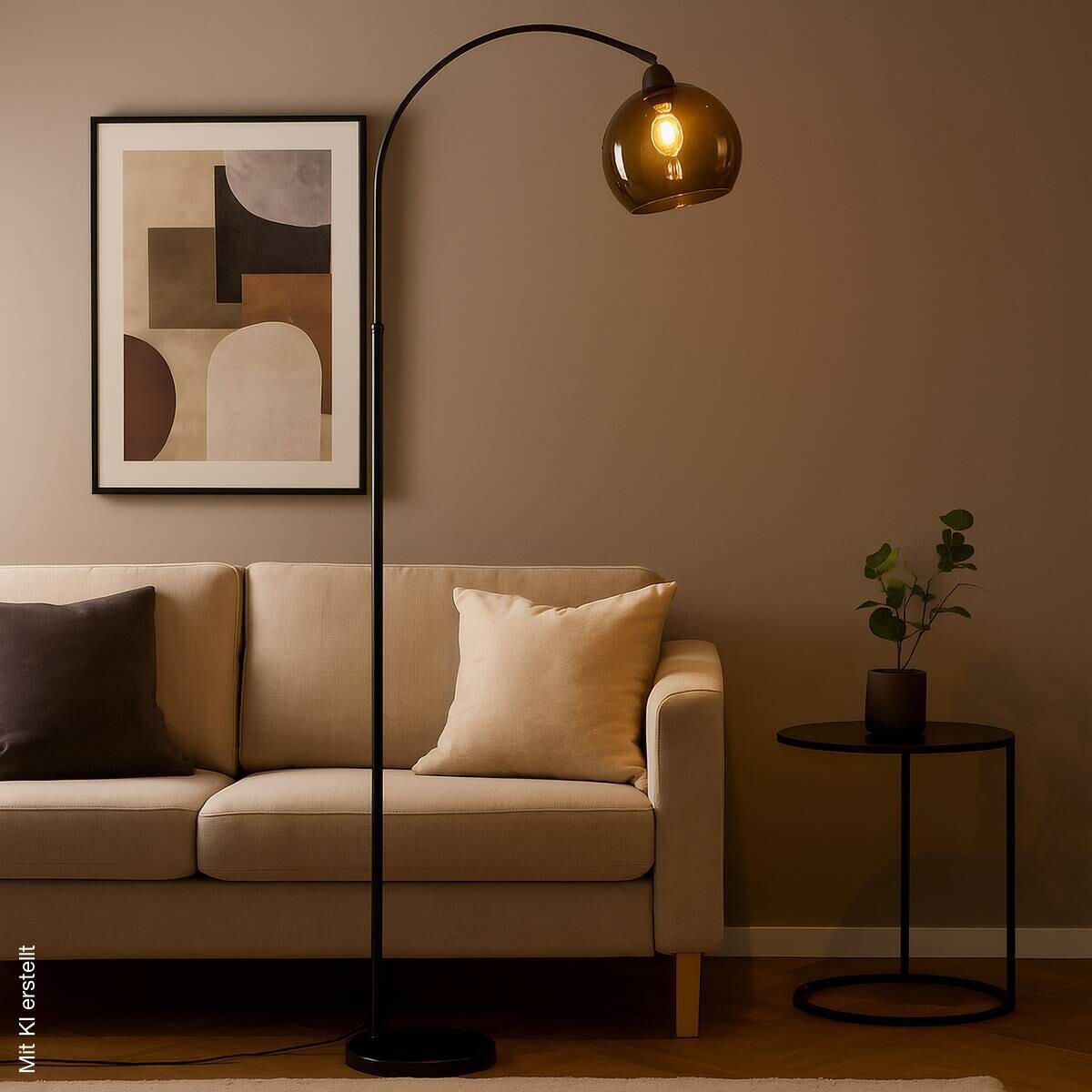 POCOline Stehlampe Olga schwarz Metall B/H/L: ca. 86x175x25 cm E27 1 Brennstellen
