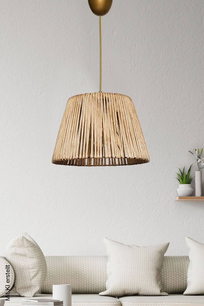 Opviq Pendelleuchte natur B/H/T/L/D: ca. 30x70x30x30x30 cm E27 1 Brennstellen