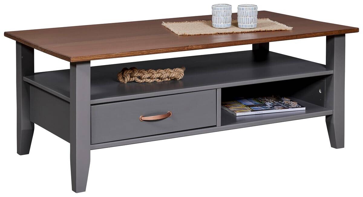 Couchtisch LUZERNA grau lackiert B/H/T: ca. 115x45x60 cm