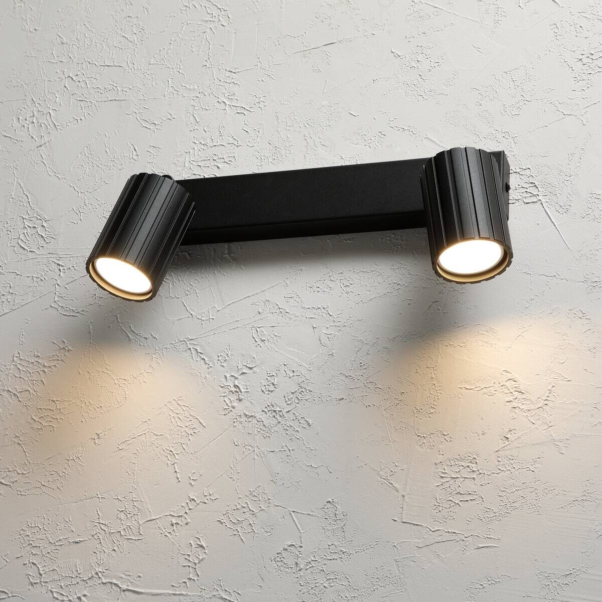 Lamkur Strahler Prisma schwarz Stahl B/H/L: ca. 6,5x16,5x30 cm 2 Brennstellen