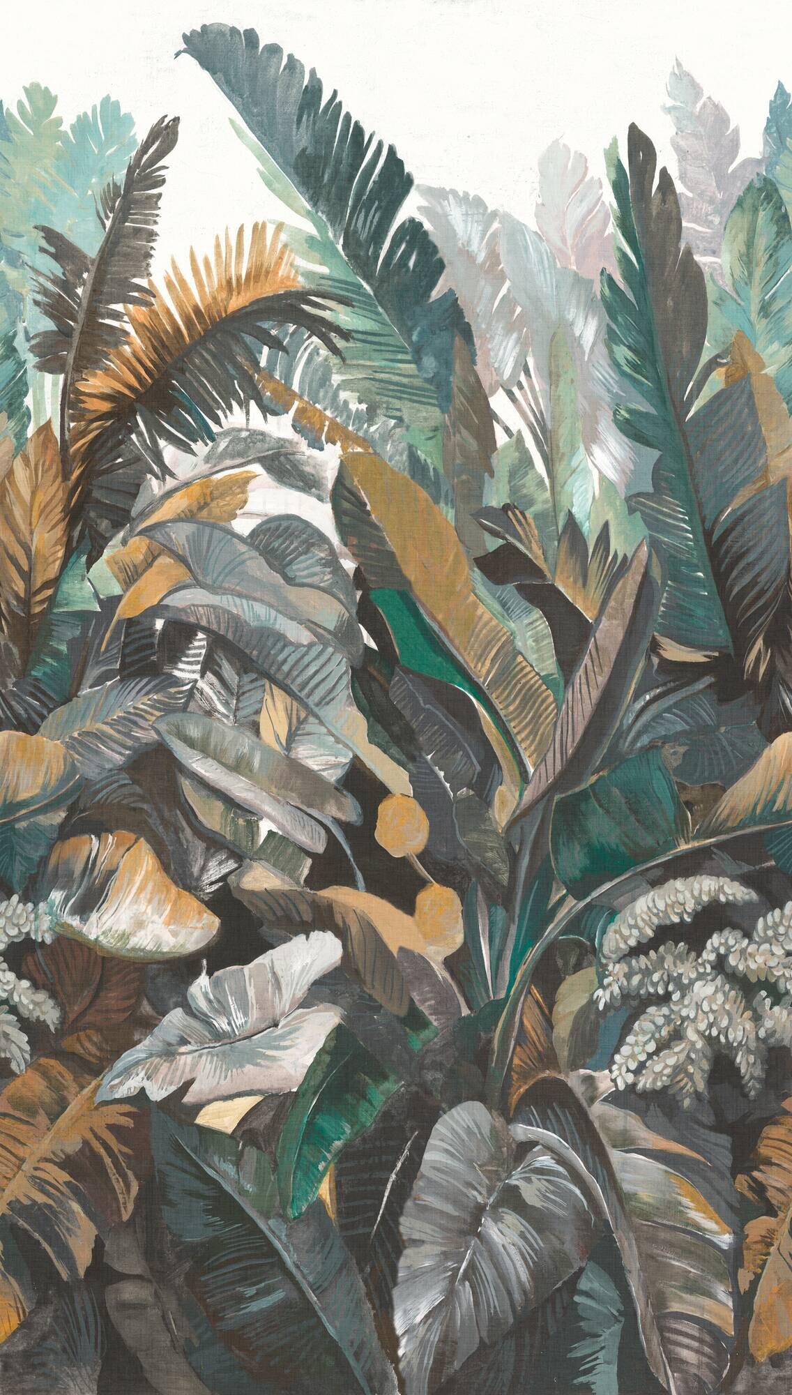 Livingwalls Fototapete Dschungel braun grau grün B/L: ca. 280x159 cm
