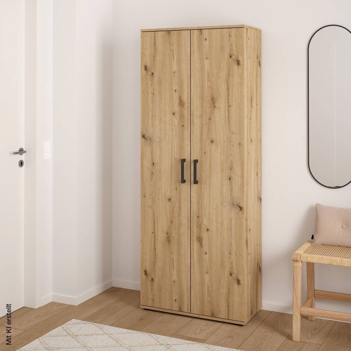 Mehrzweckschrank Mara Eiche Artisan Nachbildung B/H/T: ca. 70x179x33,5 cm