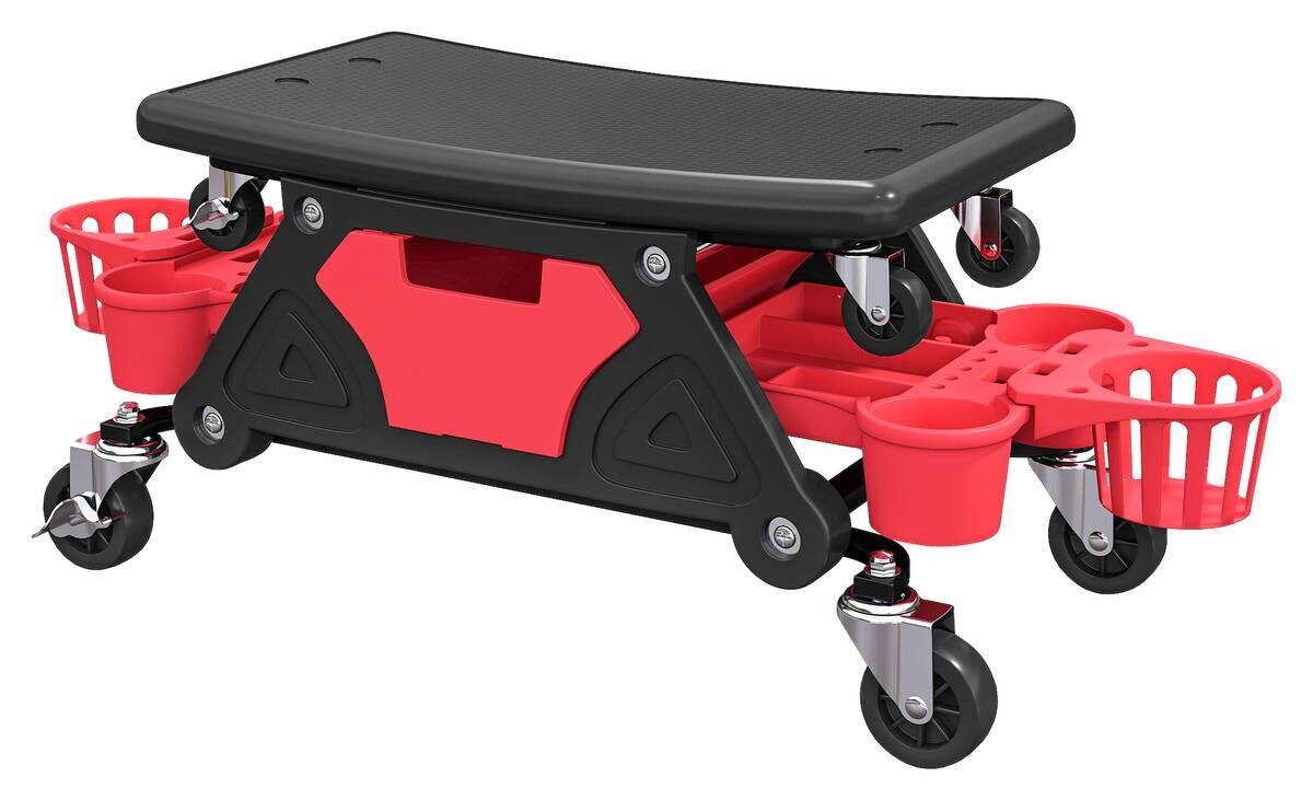 Werkstatthocker rot B/H/L: ca. 33x33x86 cm