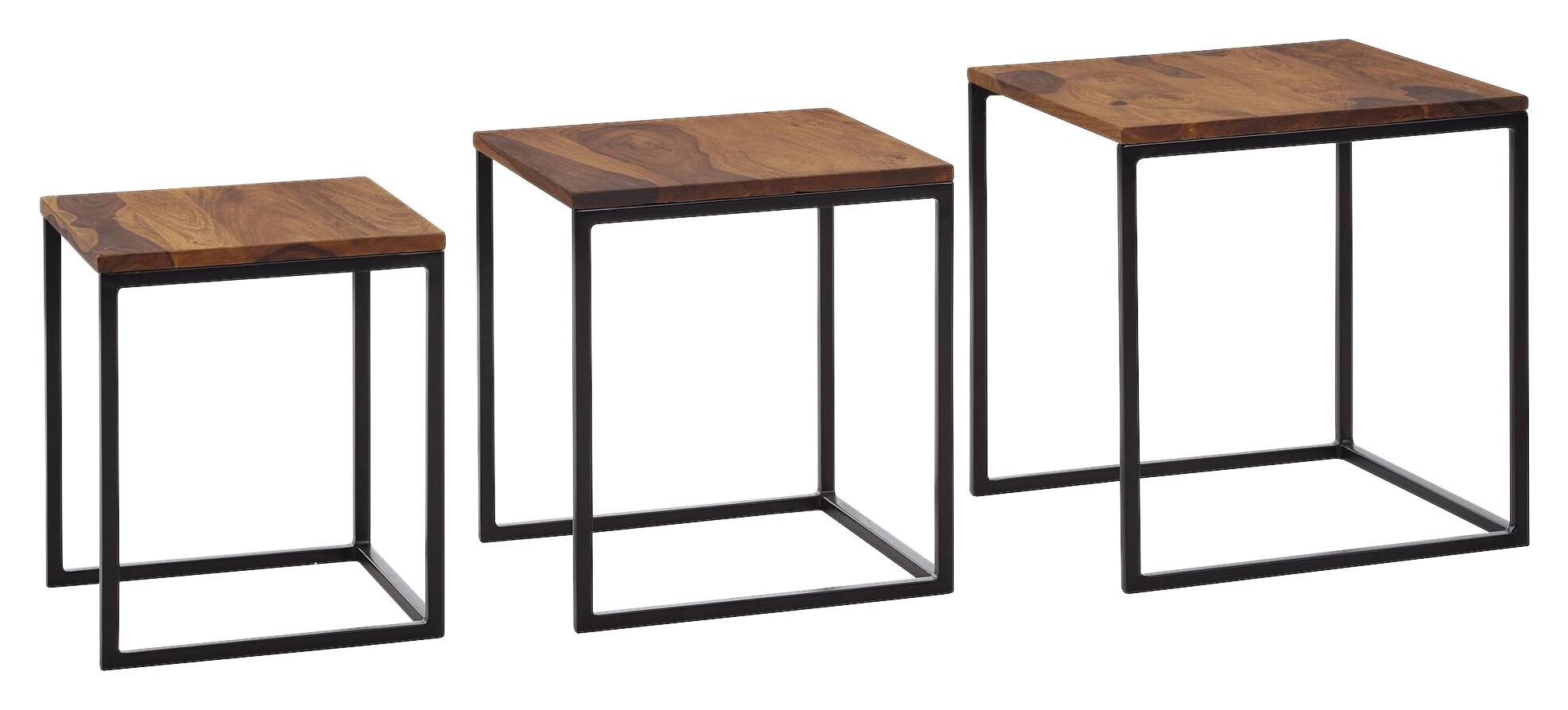 Beistelltisch 3er-Set. rosenholz Holz B/H/T: ca. 40x42x40 cm