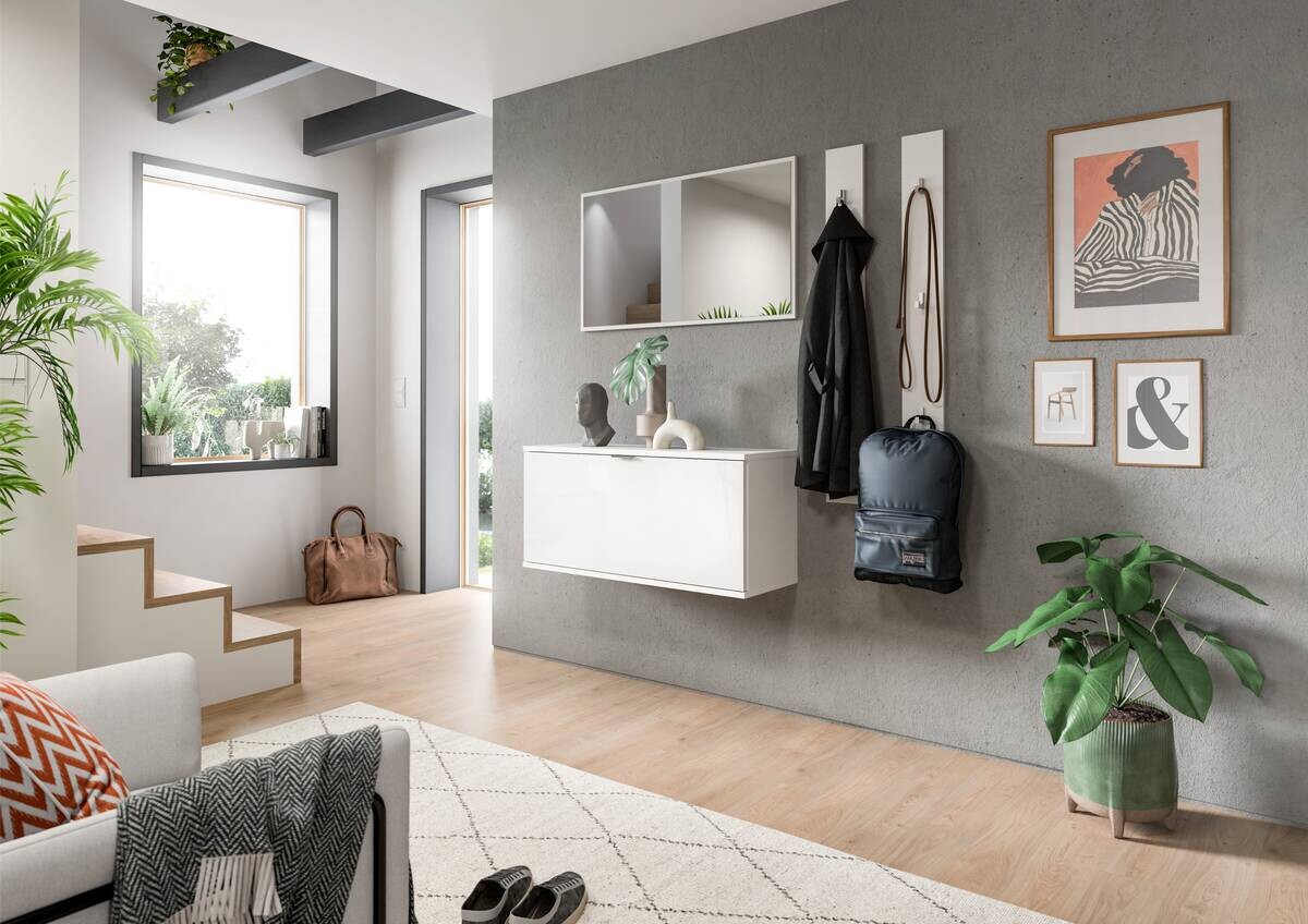 Sitzbank PROJEKT X weiß weiß Hochglanz B/H/T: ca. 92x42x37 cm