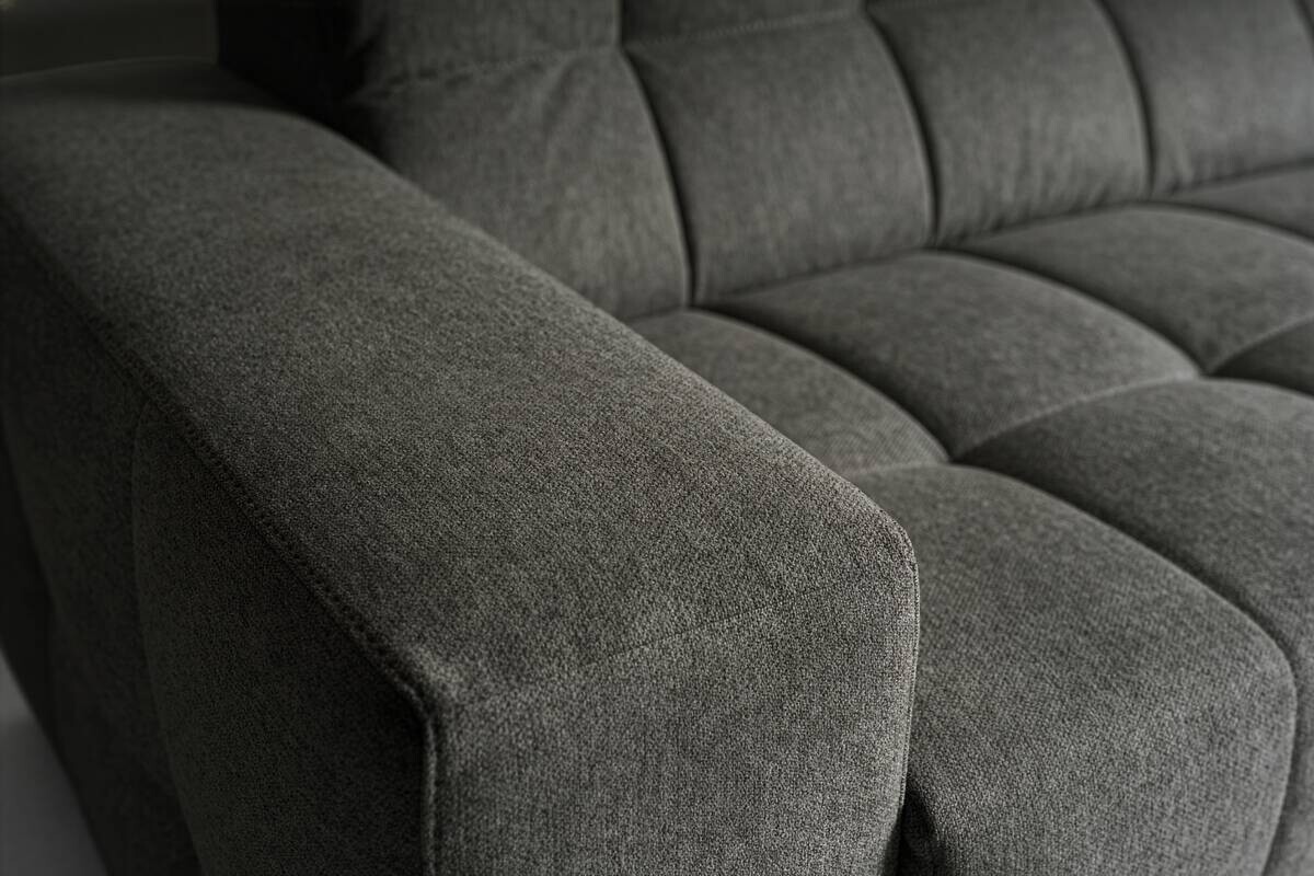 Ecksofa mit Bettfunktion dunkelgrau Flachgewebe B/H/T: ca. 267x93x163 cm