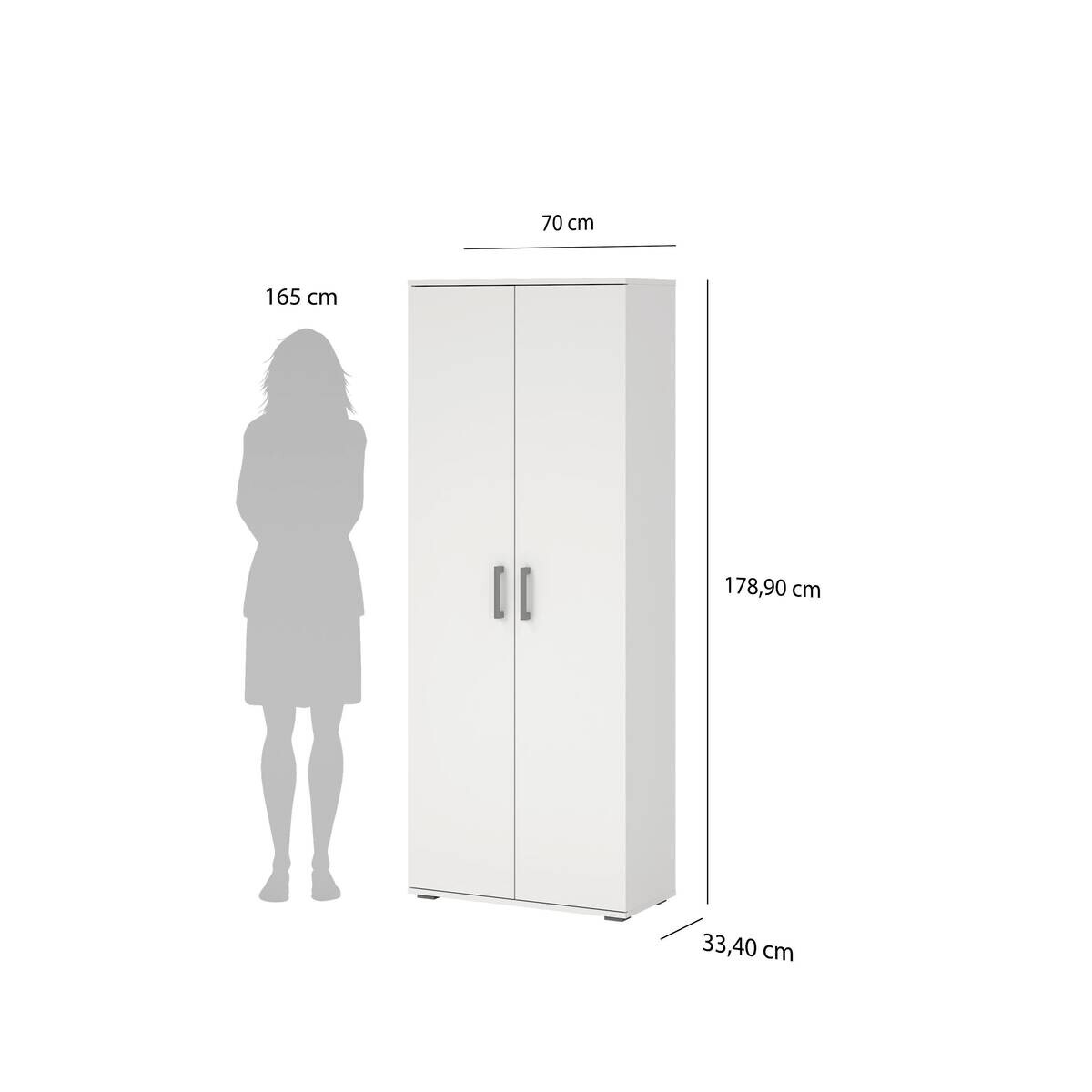 Mehrzweckschrank Mara weiß B/H/T: ca. 70x179x33,5 cm