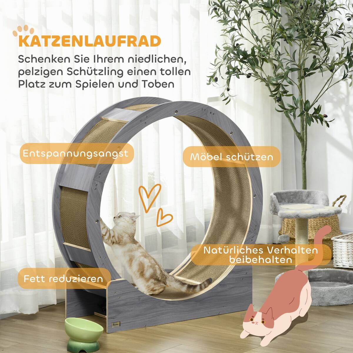 PawHut Katzenlaufrad