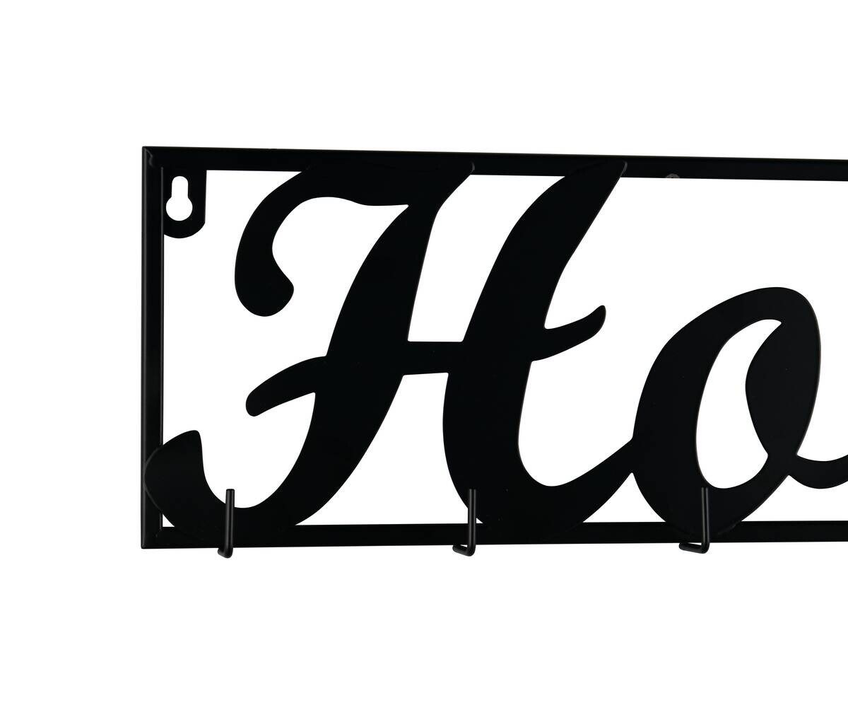 Wandgarderobe Ryselle schwarz Metall B/H/T: ca. 51x15x4 cm