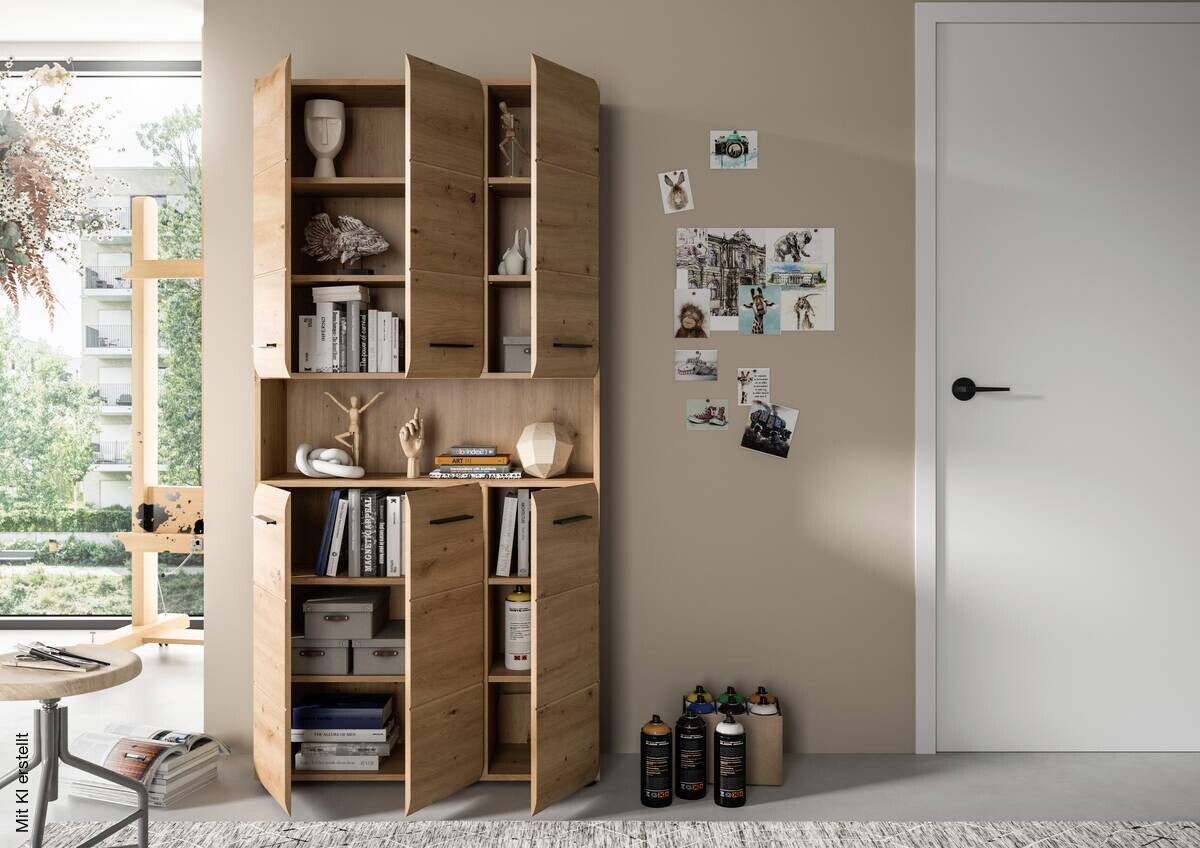 Mehrzweckschrank Ice Artisan Oak Nachbildung B/H/T: ca. 90x185x30 cm