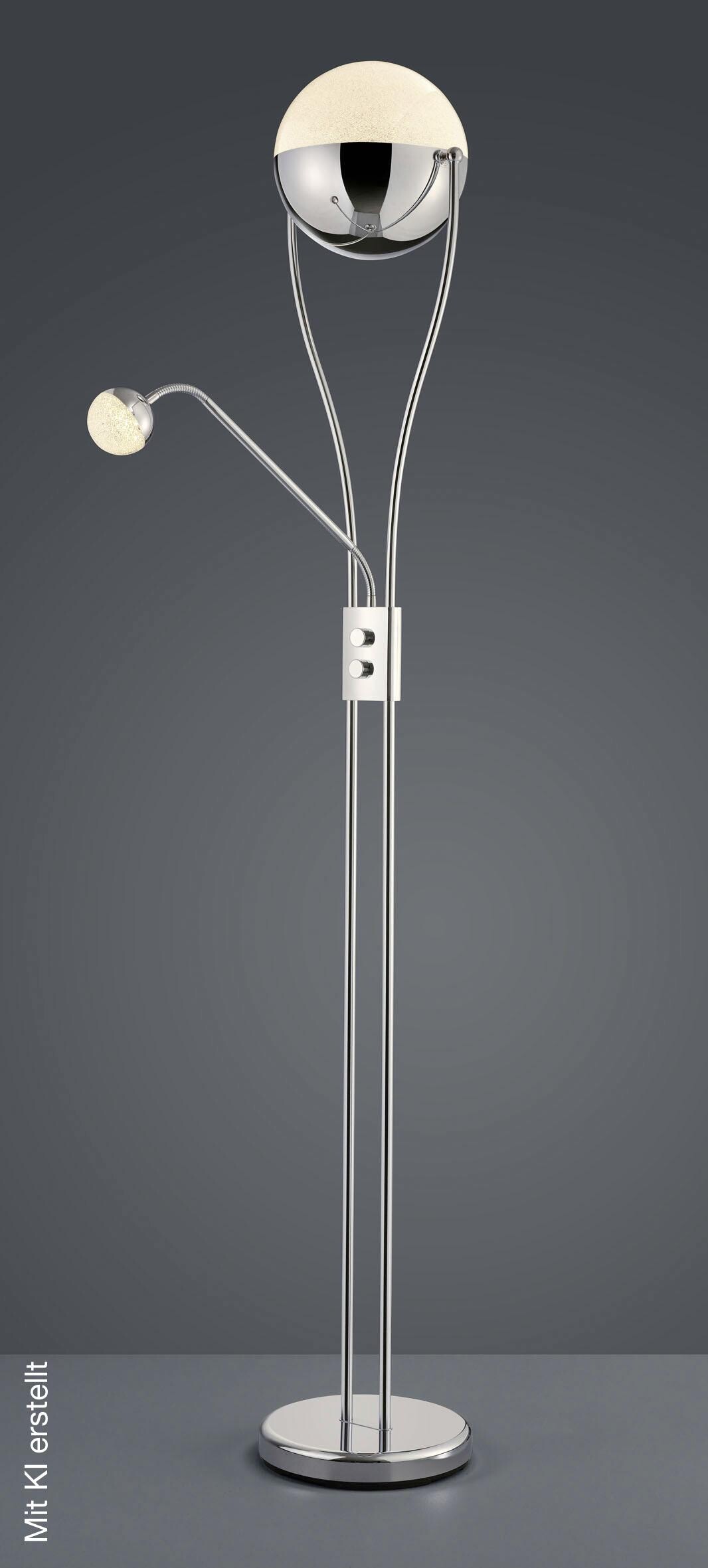 TRIO Deckenfluter 478310206 Chrom transparent Metall Acryl B/H/L: ca. 30x180x52 cm 2 Brennstellen