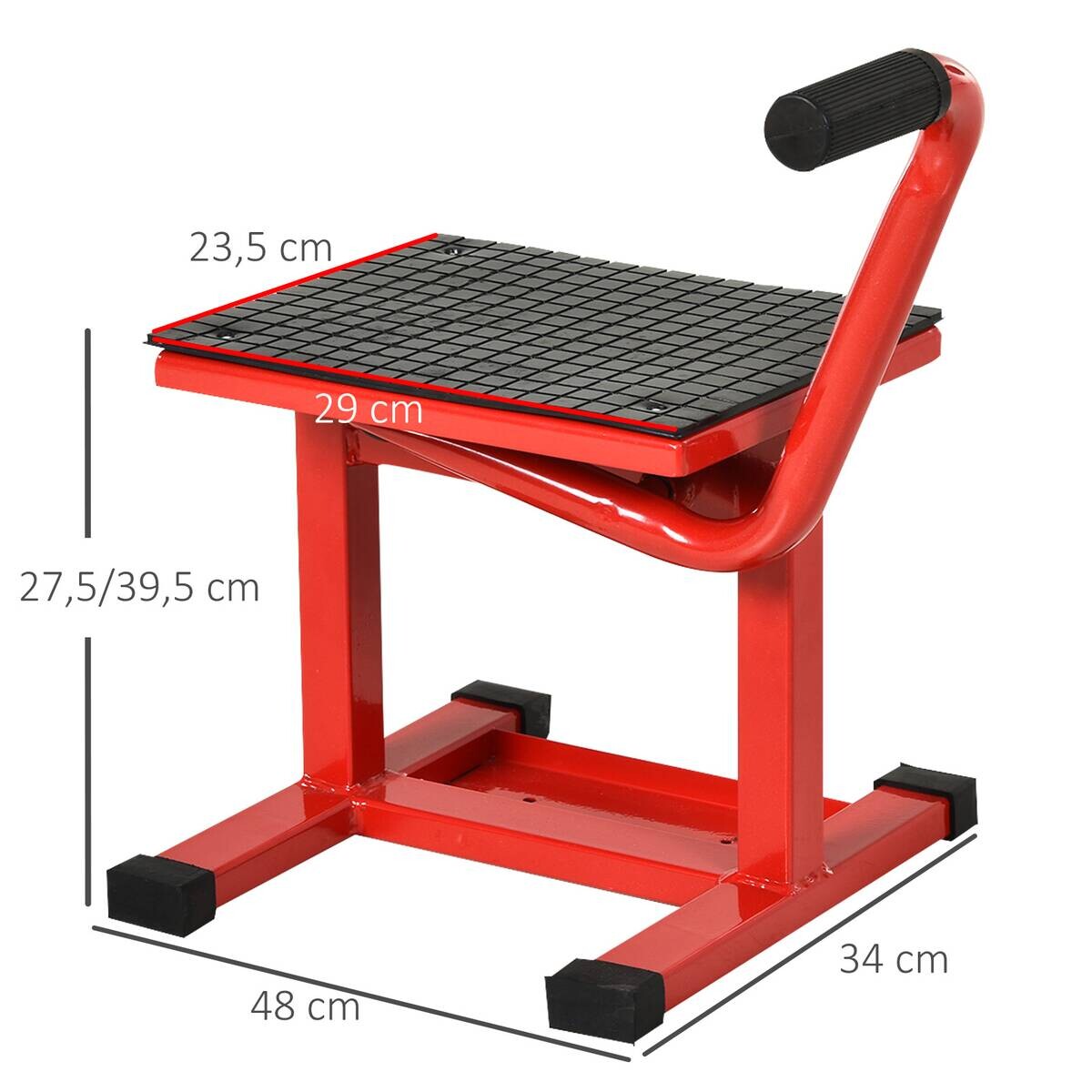 DURHAND Motorradheber rot B/H/T/L: ca. 34x43x34x48 cm
