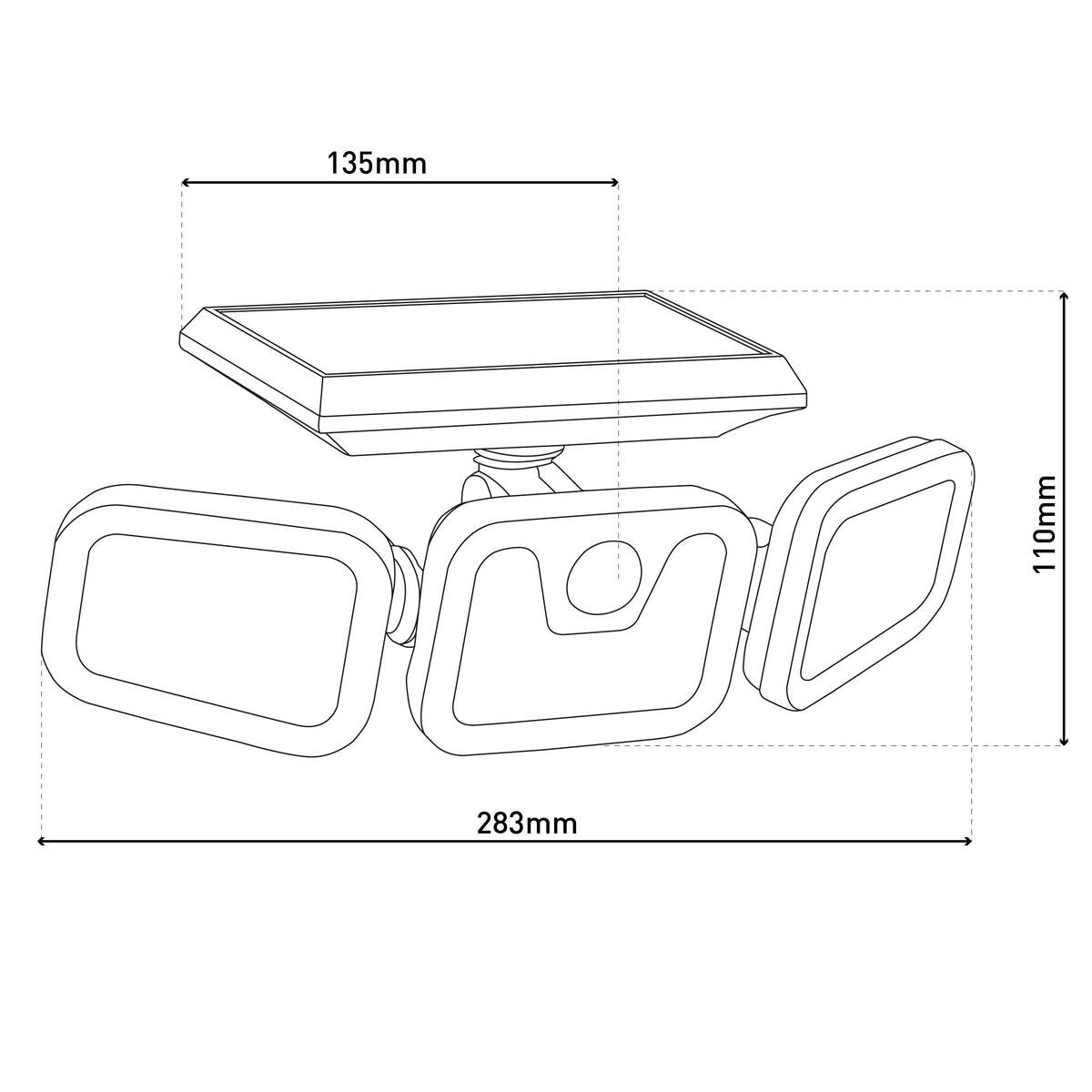 Außenwandleuchte 1394522 schwarz Kunststoff B/H/T: ca. 28,3x11x13,5 cm