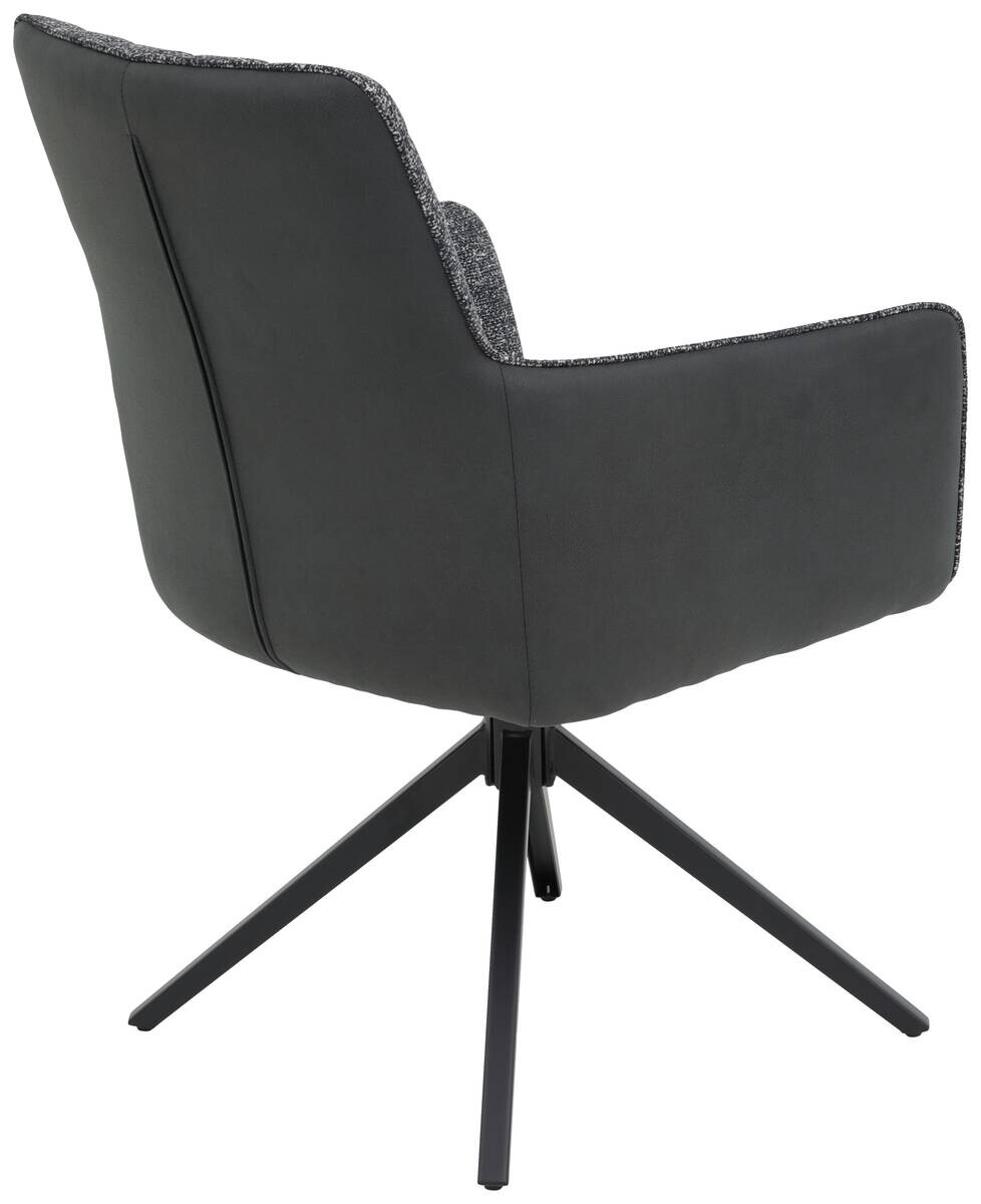 Sessel Udine, 2er-Set anthrazit Webstoff Microfaser B/H/T: ca. 62x90,5x66 cm